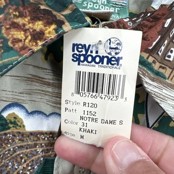 Reyn Spooner Notre Dame Football Fighting Irish Hawaiian Shirt Men'sM New Tags